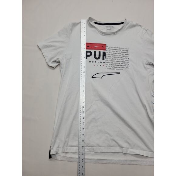 Puma T Shirt Mens Size Large White Logo Casual Short Sleeve Adult Embroidered - Picture 16 of 16